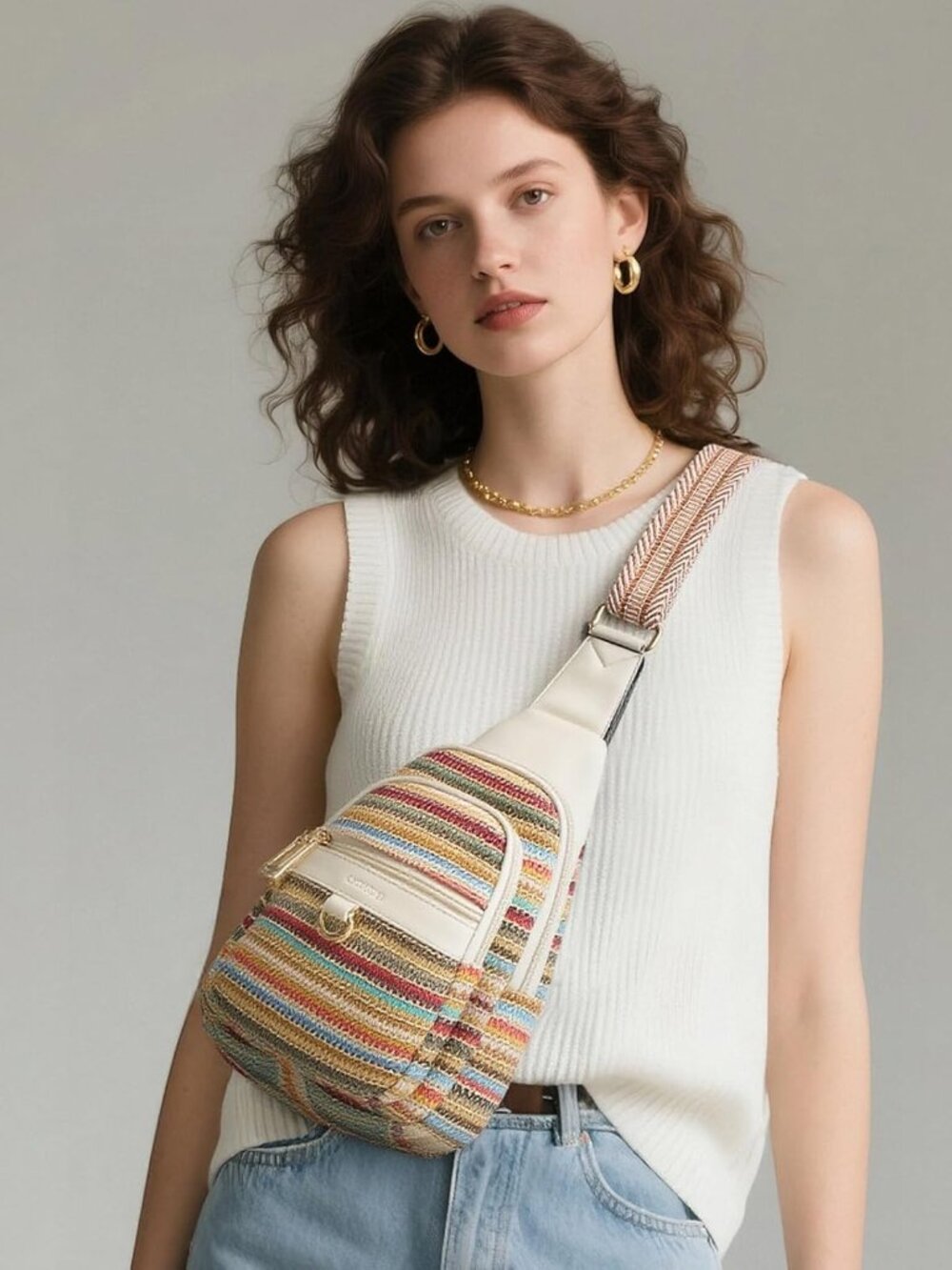 Womens Sling Bag Crossbody Bags for Women Vegan Leather Sling Backpack Daypack F - Picture 9 of 9